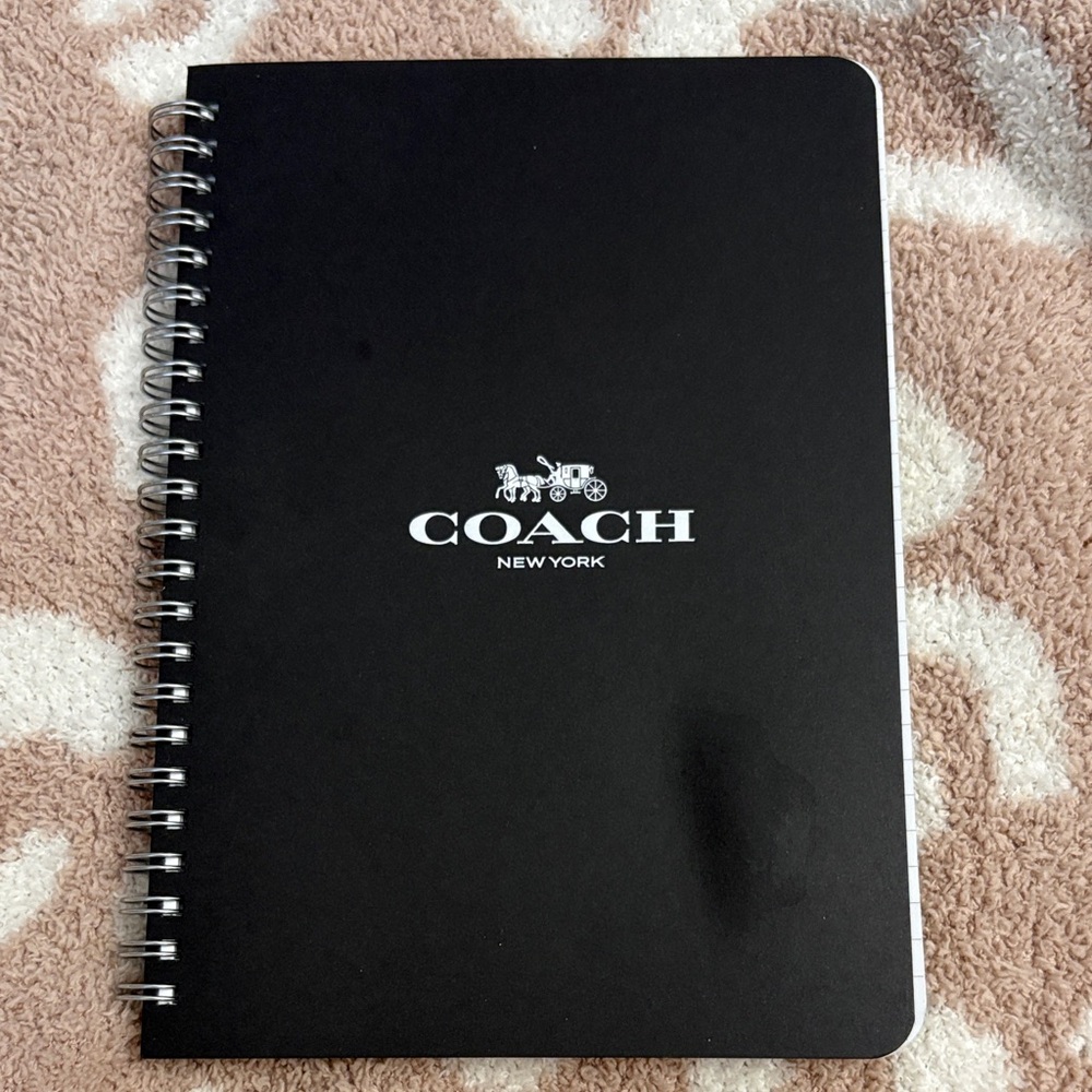 Coach Black Spiral Notebook